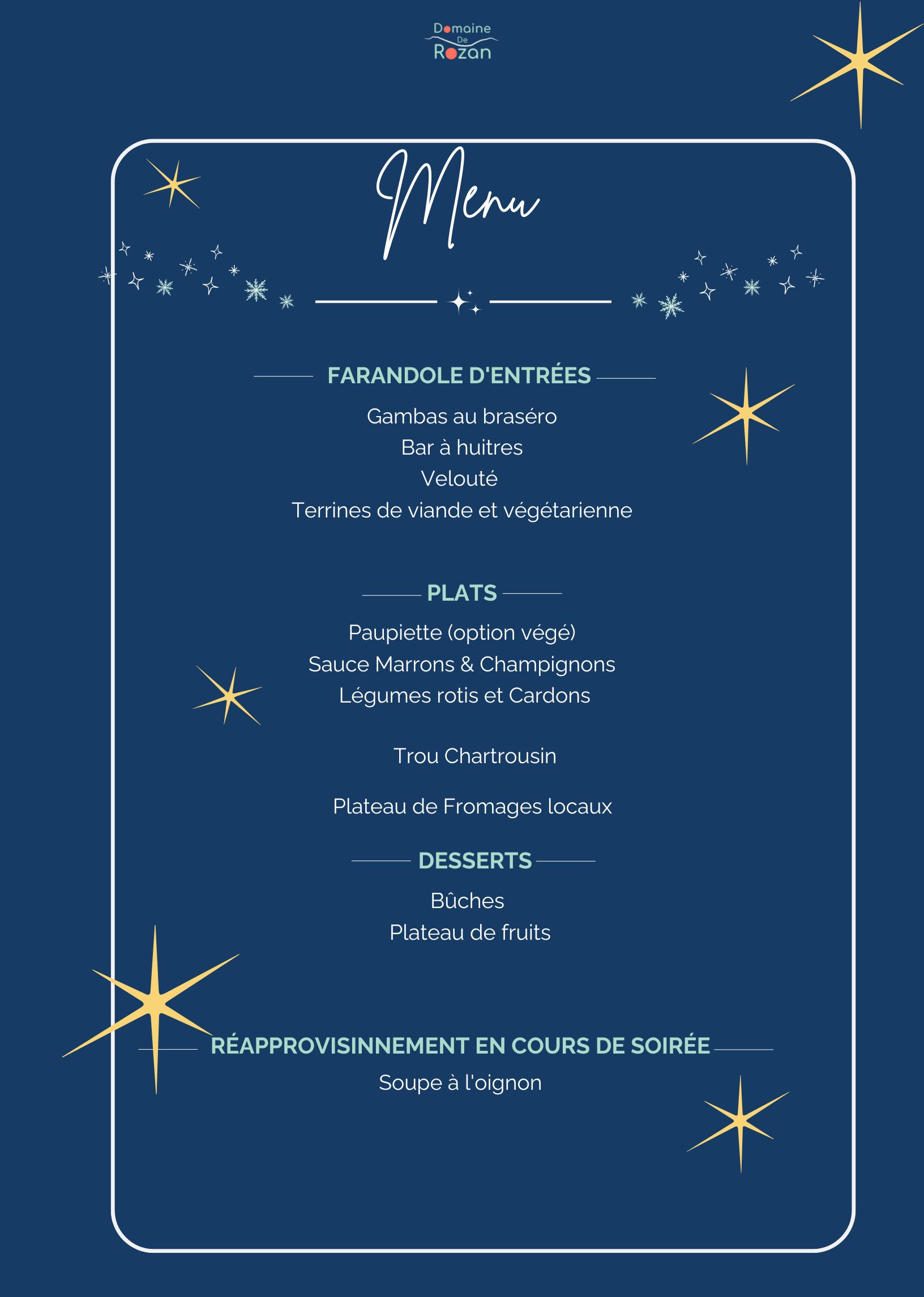 Menu du réveillon