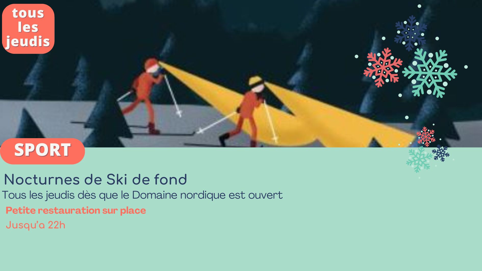 Nocturnes de Ski de Fond au Col de Porte.