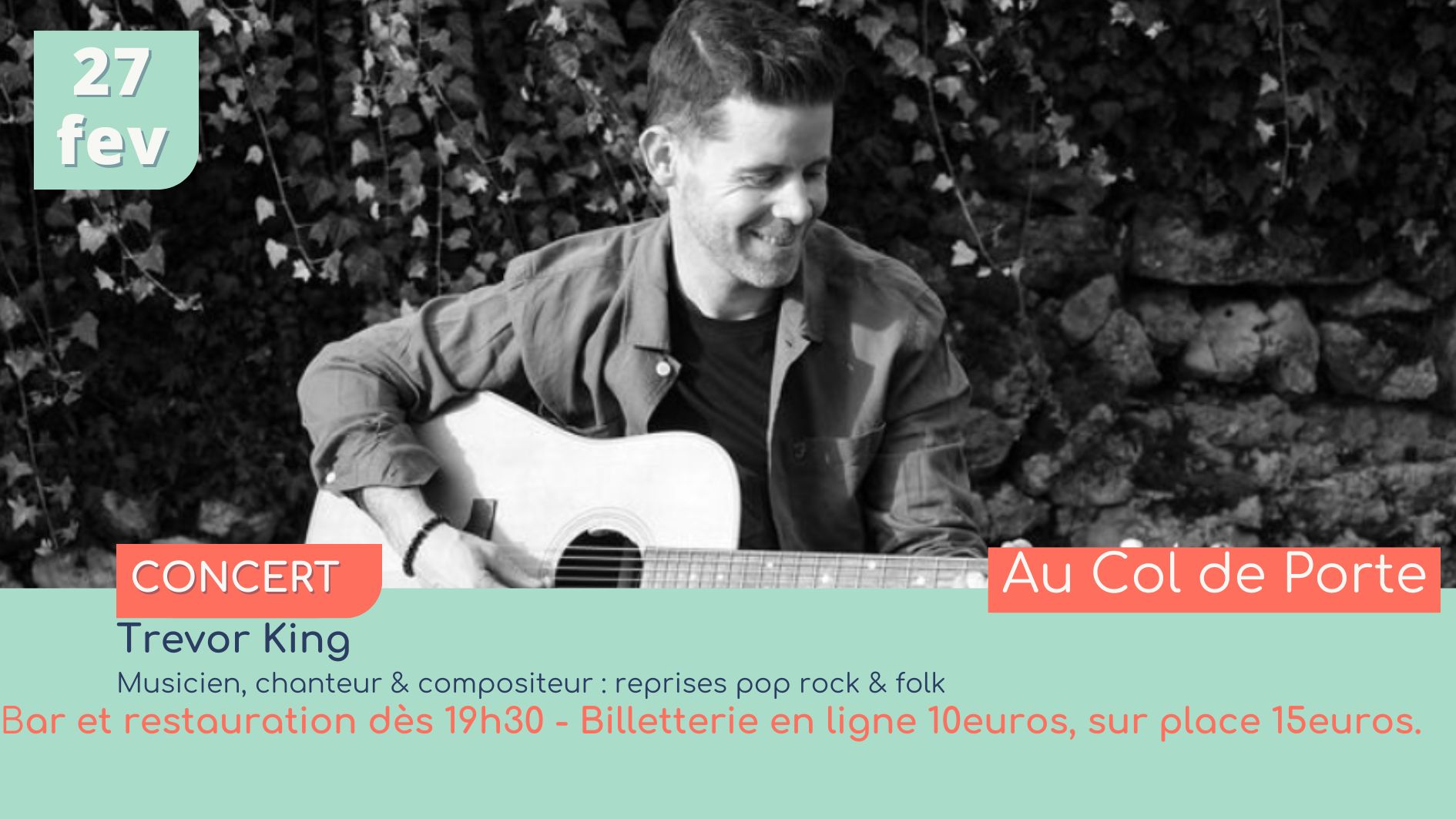 Trevor King est un habitué du Domaine de Rozan. C'est un plaisir de l'accueillir de nouveau pour une soirée intimiste en guitare voix. Venez profiter de la proximité avec le chanteur pour redécouvrir tout un répertoire de grands classiques de la pop et du rock britannique et américains. Parfois quelques tubes française se glissent même dans sa set list ! Trevor King de retour au Domaine de Rozan